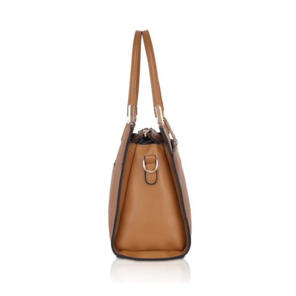 Shopnav Women's Faux Leather Textured Adjustable Long Belt Handbag (Brown) - Brown