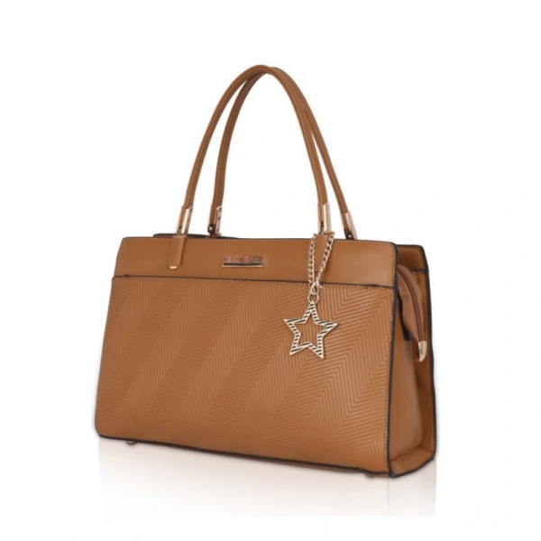 Shopnav Women's Faux Leather Textured Adjustable Long Belt Handbag (Brown) - Brown