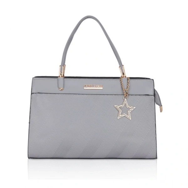 Shopnav Women's Faux Leather Textured Adjustable Long Belt Handbag (Grey) - Grey