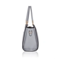 Shopnav Women's Faux Leather Textured Adjustable Long Belt Handbag (Grey) - Grey