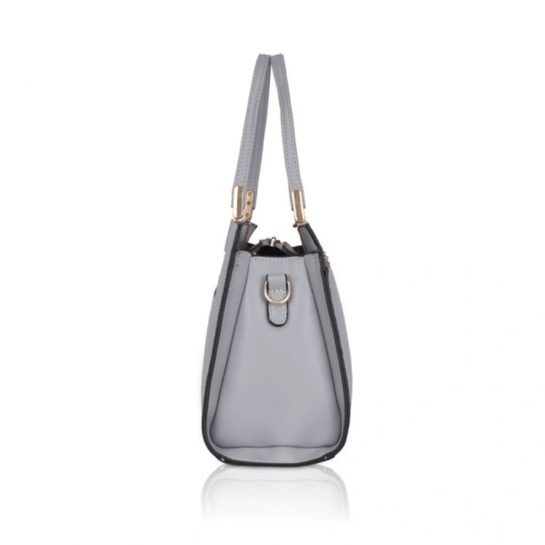 Shopnav Women's Faux Leather Textured Adjustable Long Belt Handbag (Grey) - Grey