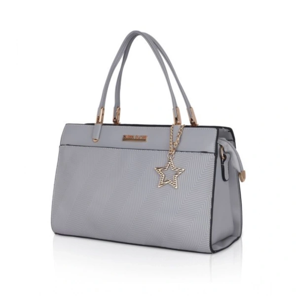 Shopnav Women's Faux Leather Textured Adjustable Long Belt Handbag (Grey) - Grey