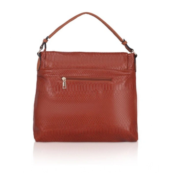 Shopnav Women's Faux Leather Textured Sling Bag (Brown ) - Brown