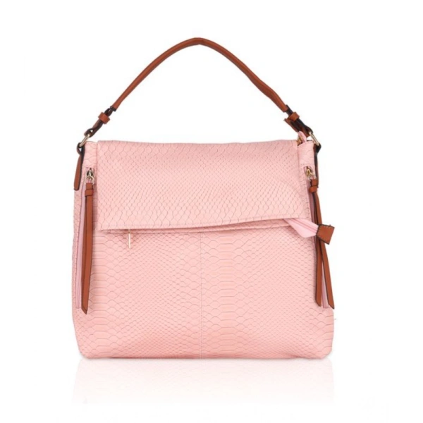 Shopnav Women's Faux Leather Textured Sling Bag (Pink) - Pink