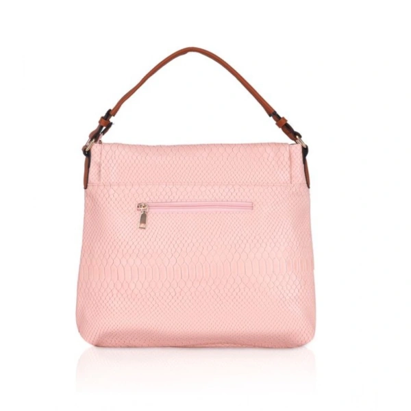 Shopnav Women's Faux Leather Textured Sling Bag (Pink) - Pink