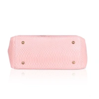 Shopnav Women's Faux Leather Textured Tote Bag (Pink) - Pink