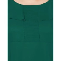 Generic Women's Fit And Flare Green Dress (Color:GreenMaterial:Polyester) - Green, 3/4th Sleeve, 8XL