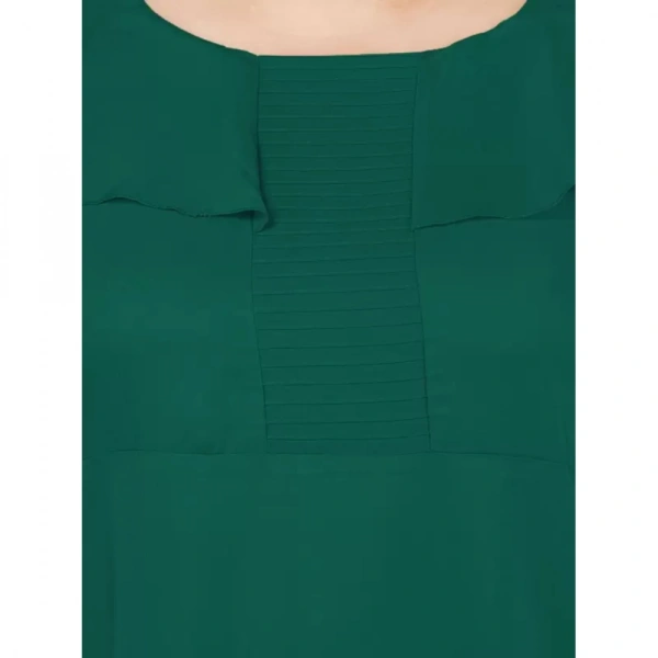 Generic Women's Fit And Flare Green Dress (Color:GreenMaterial:Polyester) - Green, 3/4th Sleeve, 8XL