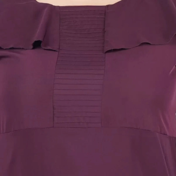 Generic Women's Fit And Flare Purple Dress (Color:PurpleMaterial:Polyester) - Purple, 3/4th Sleeve, 6XL