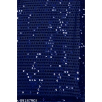 Generic Women's Georgette Embellished Sequnece Bollywood Saree With Unstitched Blouse 5.5Mtr (Blue) - Blue