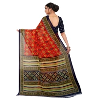 Women's Georgette Floral Print Saree With Unstitched Blouse 5.5Mtr (Multicolor) - Multicolor