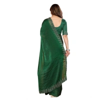 Women's Georgette Printed Saree With Unstitched Blouse 5.5Mtr (Green)