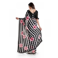 Women's Georgette Saree With Blouse (Pink, 5-6mtrs) - Pink