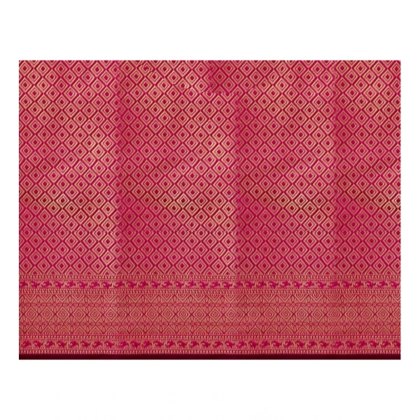 Women's Jacquard Woven Saree With Unstitched Blouse 5.5Mtr (Dark Blue) - Dark Blue