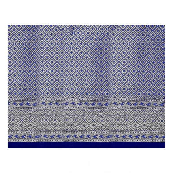 Women's Jacquard Woven Saree With Unstitched Blouse 5.5Mtr (Green-Blue) - Green-Blue