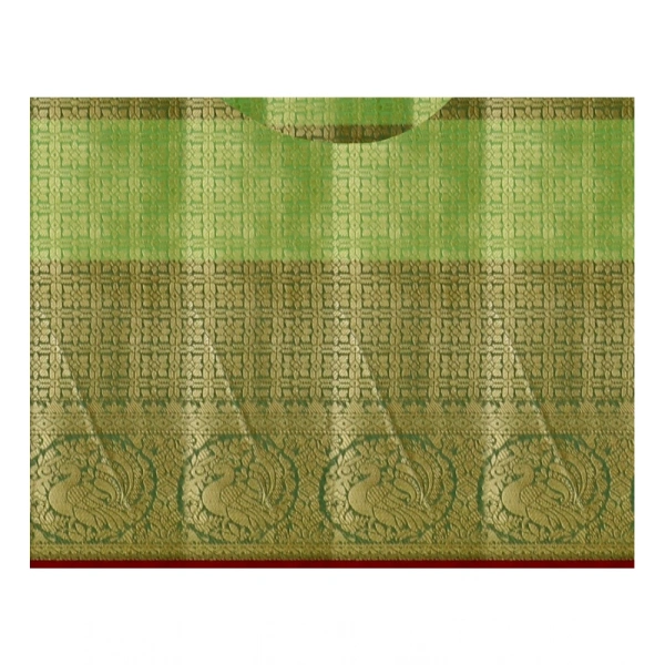 Women's Jacquard Woven Saree With Unstitched Blouse 5.5Mtr (Green) - Green
