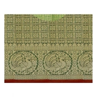 Women's Jacquard Woven Saree With Unstitched Blouse 5.5Mtr (Red) - Red