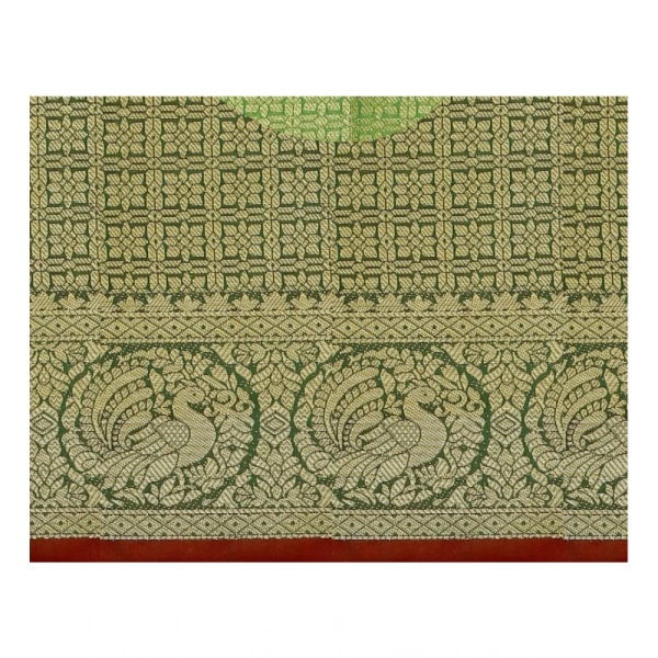 Women's Jacquard Woven Saree With Unstitched Blouse 5.5Mtr (Red) - Red