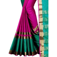 Women's Jacquard Woven Saree With Unstitched Blouse 5.5Mtr (Pink) - Pink