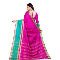 Women's Jacquard Woven Saree With Unstitched Blouse 5.5Mtr (Pink) - Pink