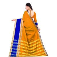 Women's Jacquard Woven Saree With Unstitched Blouse 5.5Mtr (Mustard) - Mustard