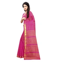 Women's Jacquard Woven Saree With Unstitched Blouse 5.5Mtr (Pink) - Pink