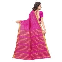 Women's Jacquard Woven Saree With Unstitched Blouse 5.5Mtr (Pink) - Pink
