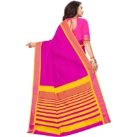 Women's Jacquard Woven Saree With Unstitched Blouse 5.5Mtr (Pink) - Pink