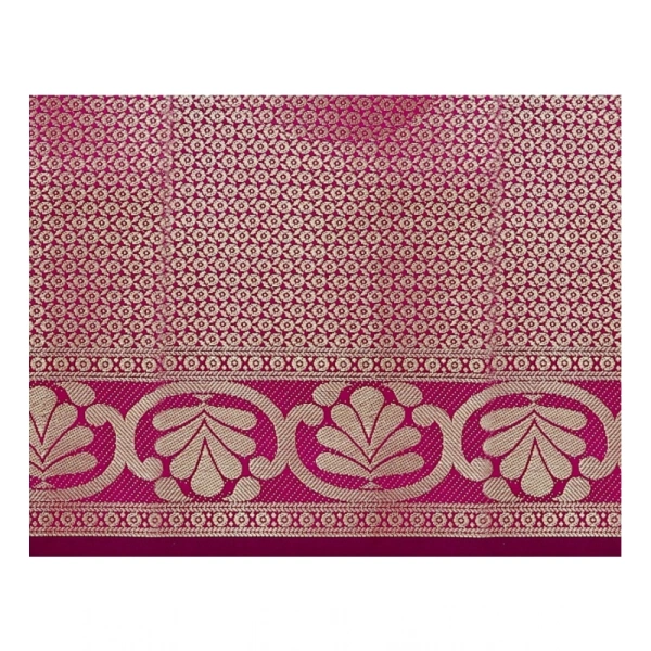 Women's Jacquard Woven Saree With Unstitched Blouse 5.5Mtr (Blue) - Blue