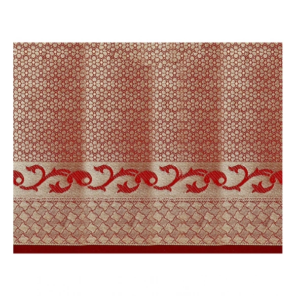 Women's Jacquard Woven Saree With Unstitched Blouse 5.5Mtr (Black) - Black
