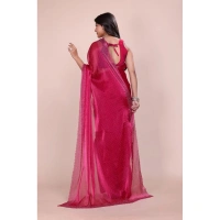 Shopnav Women's Jimmy choo Embellished Bollywood Saree With Unstitched Blouse 5.5Mtr (Red)