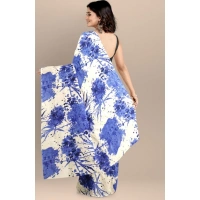 Women's Joya Silk Saree with Blouse (Blue, 5-6 Mtrs) - Blue