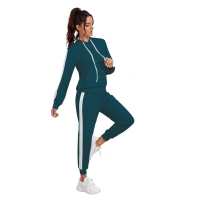Women's Knitting strachable Solid Hooded Neck Full Sleeve Track Suit (Morpich) - M