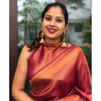 Shopnav Women's Litchi silk Printed Saree With Unstitched Blouse (Red)