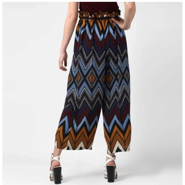 Women's Polyester Chevron Elasticated Trousers (Multicolor) - L