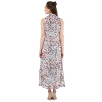 Women's Polyester Chiffon Printed Sleeveless Dress (Multicolor) - XL