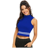 Women's Polyester, Knitting Western Wear Tops (Royal Blue) - XL