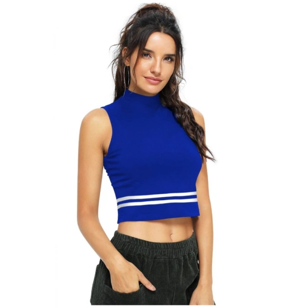 Women's Polyester, Knitting Western Wear Tops (Royal Blue) - XL