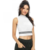 Women's Polyester, Knitting Western Wear Tops (White) - L