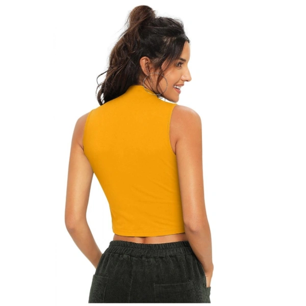 Women's Polyester, Knitting Western Wear Tops (Yellow) - XL