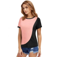 Shopnav Women's Polyester, Knitting Western Wear T-Shirt (Peach) - L
