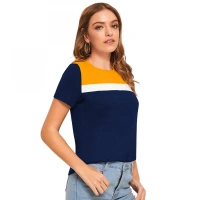 Shopnav Women's Polyester, Knitting Western Wear T-Shirt (Yellow) - L