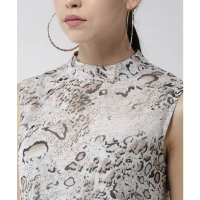 Women's Polyester Printed Sleeveless Above Knee Dress (Multicolor) - M