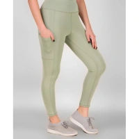 Shopnav Women's Polyester Solid Ankle length High Waisted Tights (Sea Green) - 3XL