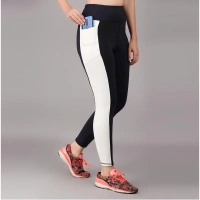Shopnav Women's Polyester Solid Ankle length High Waisted Tights (Navy Blue) - M