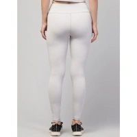Women's Polyester Solid Ankle Length High-Rise Tights (Light Grey) - 2XL