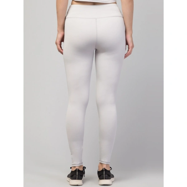 Women's Polyester Solid Ankle Length High-Rise Tights (Light Grey) - 2XL