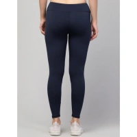 Women's Polyester Solid Ankle Length High-Rise Tights (Navy) - 2XL