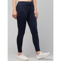 Women's Polyester Solid Ankle Length High-Rise Tights (Navy) - 2XL