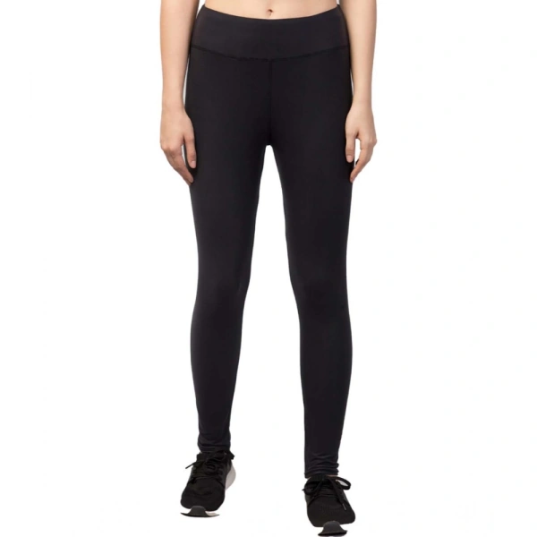 Women's Polyester Solid Ankle Length High-Rise Tights (Black) - S